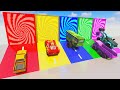 Cars vs portal trap with slide color  cars vs sweet city  car vs rails and trains  teardown