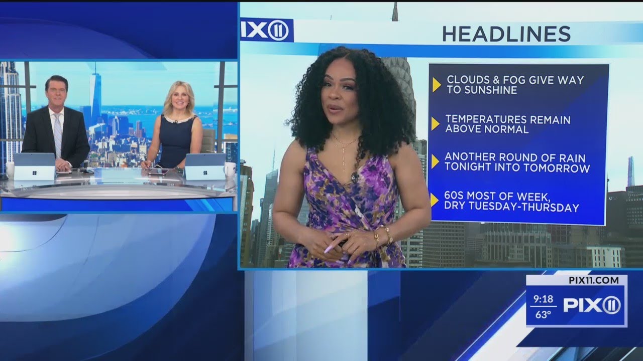NY, NJ forecast: Cloudy and foggy with temps in the 60s - YouTube