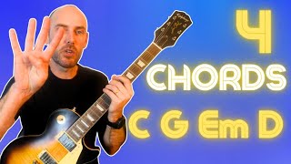 Guitar Practice - C G Em D - Open Chords - Easy - 100bpm