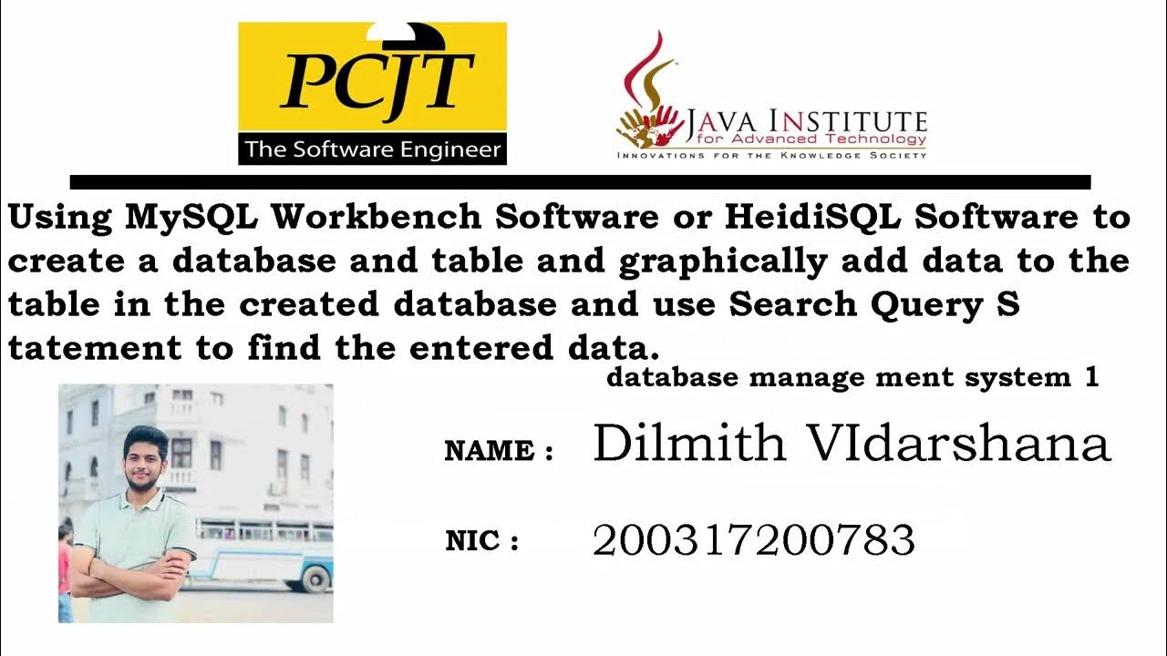 Using MySQL Workbench Software or HeidiSQL Software to create a ...