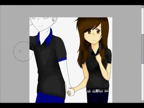 Anime Couple Holding Hands Speedpaint - YouTube