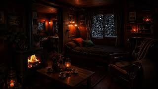 Cozy Shelter from the Snowstorm ❄️ Warm Fireplace Sounds & Peaceful Winter Ambience