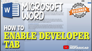 Microsoft Word How To Enable Developer Tab