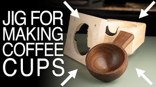 Woodturning multi axis Coffee Cup with simple jig on the wood lathe. Or is it a coffee mug?