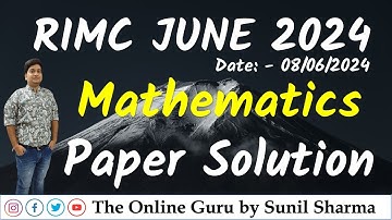 RIMC June 2024 I Maths Paper Solution I The Online Guru by Sunil Sharma 7737653468