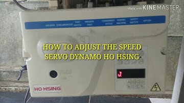 How To Adjust The Speed: Servo Ho Hsing
