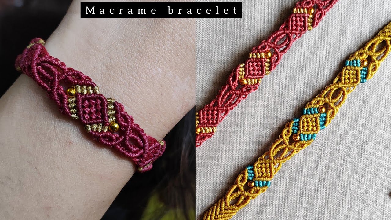 macrame bracelet tutorial |Diy macrame |simple bracelet| - YouTube