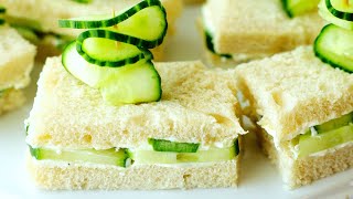 BEST Cucumber Tea Sandwiches ➡ Yummy Cream Cheese Spread  Fancy Garnish