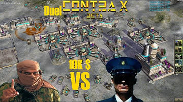 C&C Generals Contra X Beta 1 VS 1 Insane AI (10K $, duel, blizzard badlands)