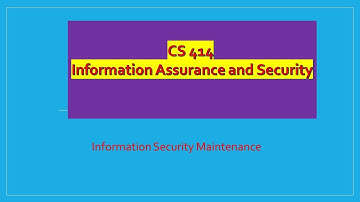 Information Security Maintenance