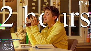 LIVE | 2-HOUR study with me 📚⛈️ rain sounds & pomodoro timer 60 & 10