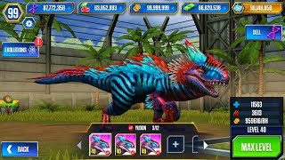 ALL DINOSAURS MAX LEVEL 40 AND LEVEL 60 | JURASSIC WORLD THE GAME screenshot 3