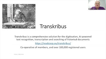 Transkribus - handwriting recognition. V Cuff & N Frean