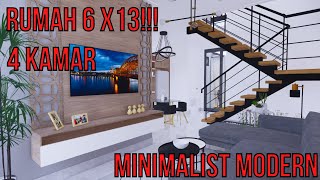 Desain Rumah Minimalist Modern 6 X 13m !!!! 4 Kamar KOK BISA???