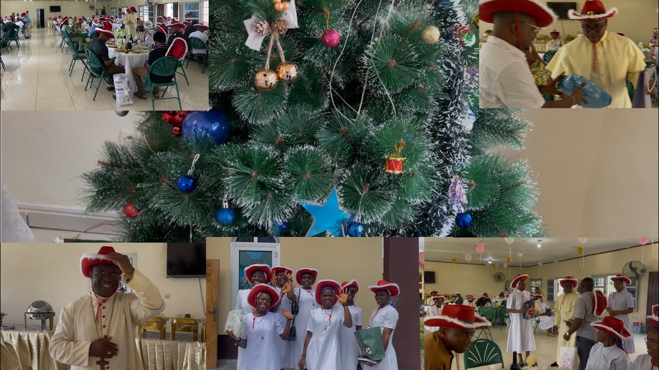 Рождественская вечеринка с епископом, священниками и представителями духовенства епархии Кумба.