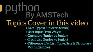 Python by AMSTech Part 1 | Python Junior vs Senior Series