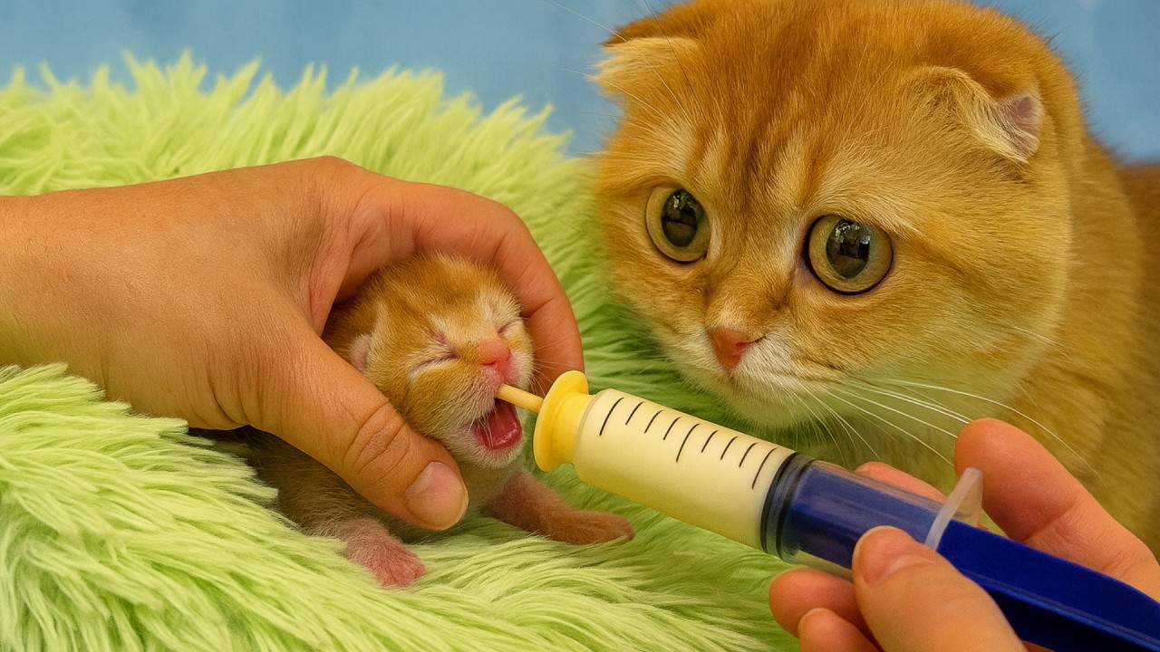 Момент, когда кошка-мама понимает, что я кормлю её новорождённого