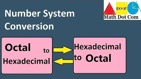 How to Convert Octal to Hexadecimal and Hexadecimal to Octal |Number system Conversion |Math Dot Com