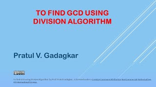 Lecture 3 - Integers  GCD and Euclidean Algorithm