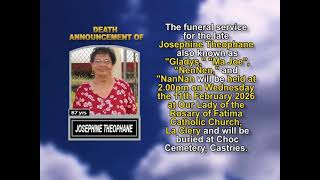 Josephine Theophane ~ Short Obituary