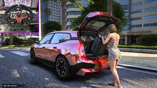 GTA 5 - Realistic Uber Life Driving a BMW iX xDrive50 2022 in rainy night shift | RTX 5090 4K