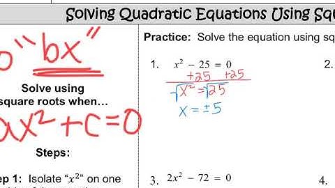 Algebra 1 Chapter 9.3 - Part 1