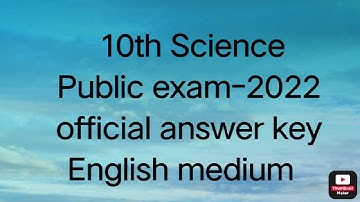 #10th Science public exam official answer key-2022 (English medium)