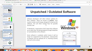 Cyber Security - Unpatched and outdated software