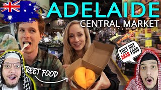 Adelaide Central Market - Food Tour! |The BEST street food in Australia!| Arab Muslim Brothers React