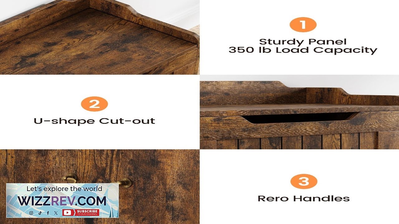 Garvee Storage Chest 24.8" Toy Chest for Boys Girls Kids Wood Large