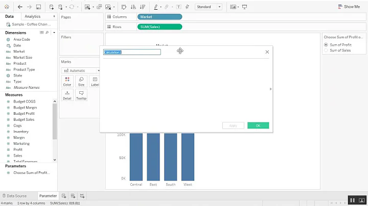 Creating a Parameter in Tableau