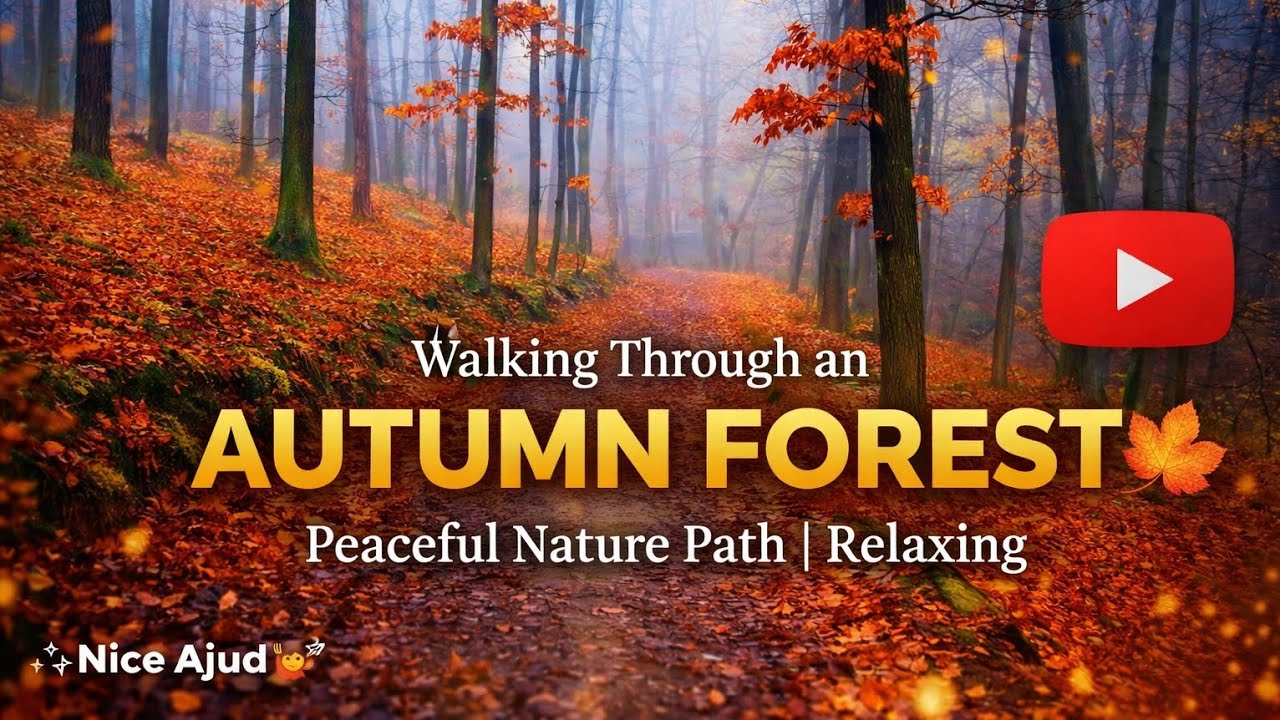 Walking Through an Autumn Forest 🍁 | Peaceful Nature Path | Relaxing Cinematic View