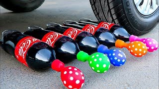 Experiment  Car Vs Coca Cola With Balloons   Crushing Crunchy & Soft Things By Car!