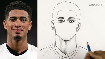 EASY Jude Bellingham Drawing Tutorial For Beginners
