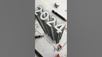 Draw 2024 New Year #drawing #art #circlelineartschool #shorts #2024 #howtodraw #pencil