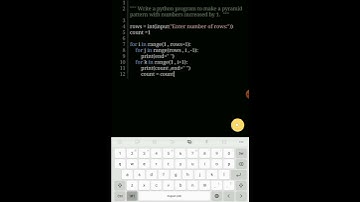 Python program to make a pyramid pattern with numbers increased by 1