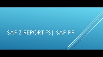 SAP PP RICFEW REPORT
