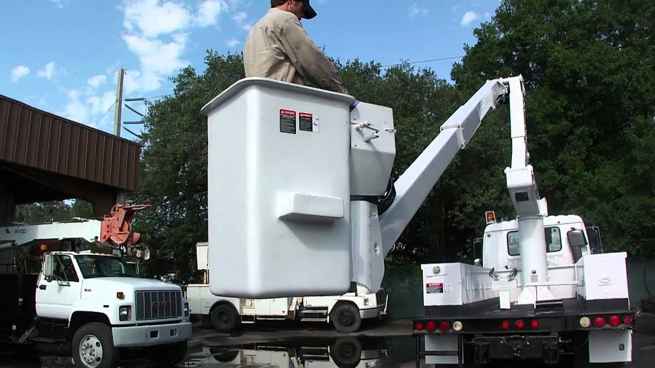 Operating Bucket Truck.