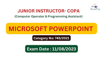 MS POWER POINT  | JUNIOR INSTRUCTOR | COPA | Kerala psc tutorials free class