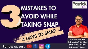 3 mistakes to avoid while taking SNAP 2023 | Let