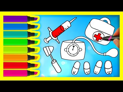 how-to-draw-medical-doctor-kit-for-kids-|-coloring-pages-medicines-|-art-colors-with-colored-markers