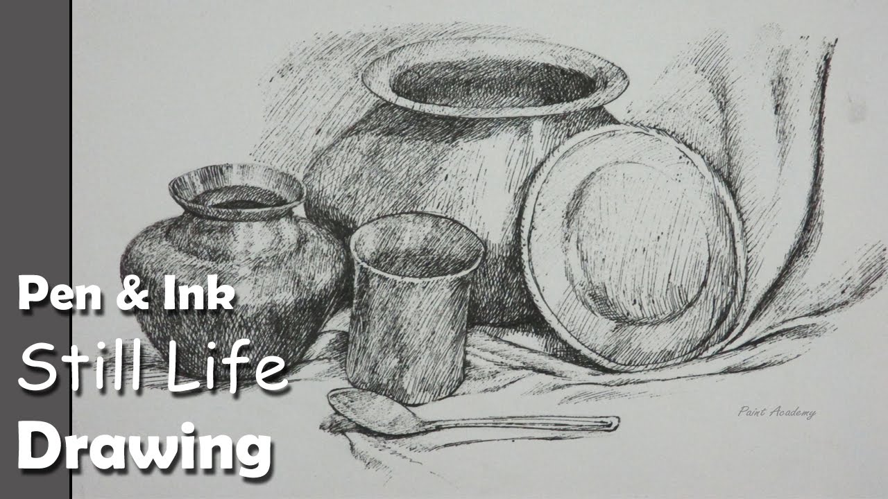 How To Draw A Still Life Drawing Utensils Dishes Step By Step