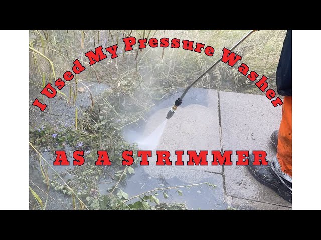 DISASTER! I had to Use My Pressure Washer As A STRIMMER! Filthiest Patio in Garden Jungle