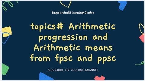 Topics #Math ppsc and fpsc Arithmetic progression and Arithmetic mean