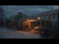 Silent Residential Street in Heavy Rain | Relaxing Rain and Rolling Thunder for Deep Sleep