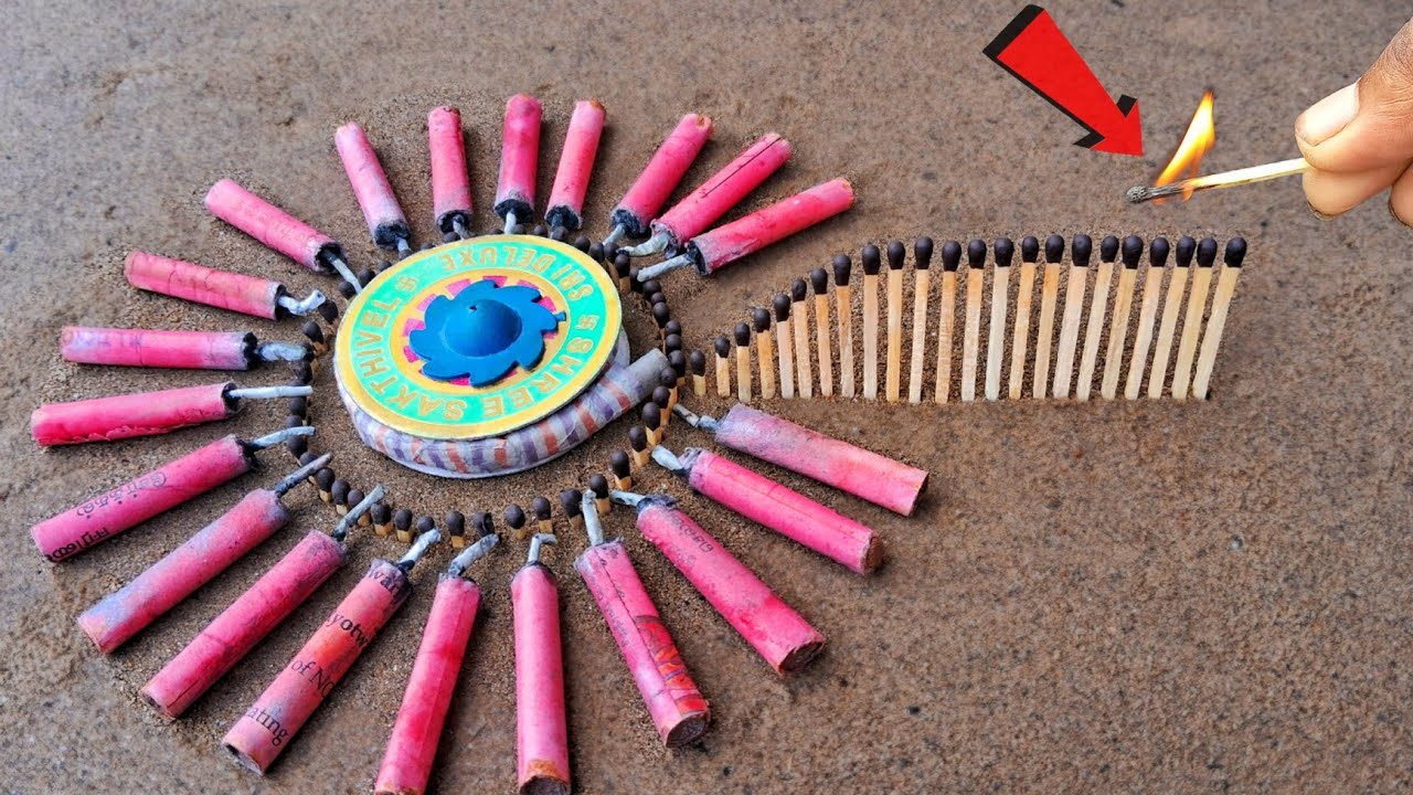 Crackers vs Matchstick Chain Reaction Amazing Diwali Crackers ...