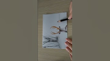 Color painting of trees and deer in winter (Vẽ tranh màu rừng cây và con hươu ngày đông )