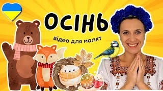 🍁 Про осінь для дітей 🦔 тварини восени 🍎 зміни природи ☔️ осінні розваги 🧣 одяг 🇺🇦 навчальне відео