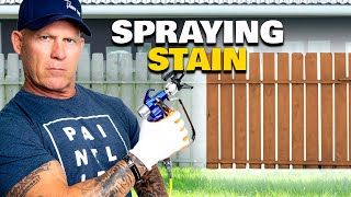 How To Stain or Paint A Wood Fence.  Staining A Fence With A Airless Paint Sprayer.