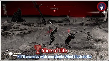 AC SHADOWS CLAWS OF AWAJI  - TROPHY SLICE OF LIFE [Kill 5+ enemies with a single use of Wind Slash]
